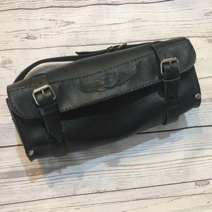 HARLEY-DAVIDSON Black Leather Handlebar Bag